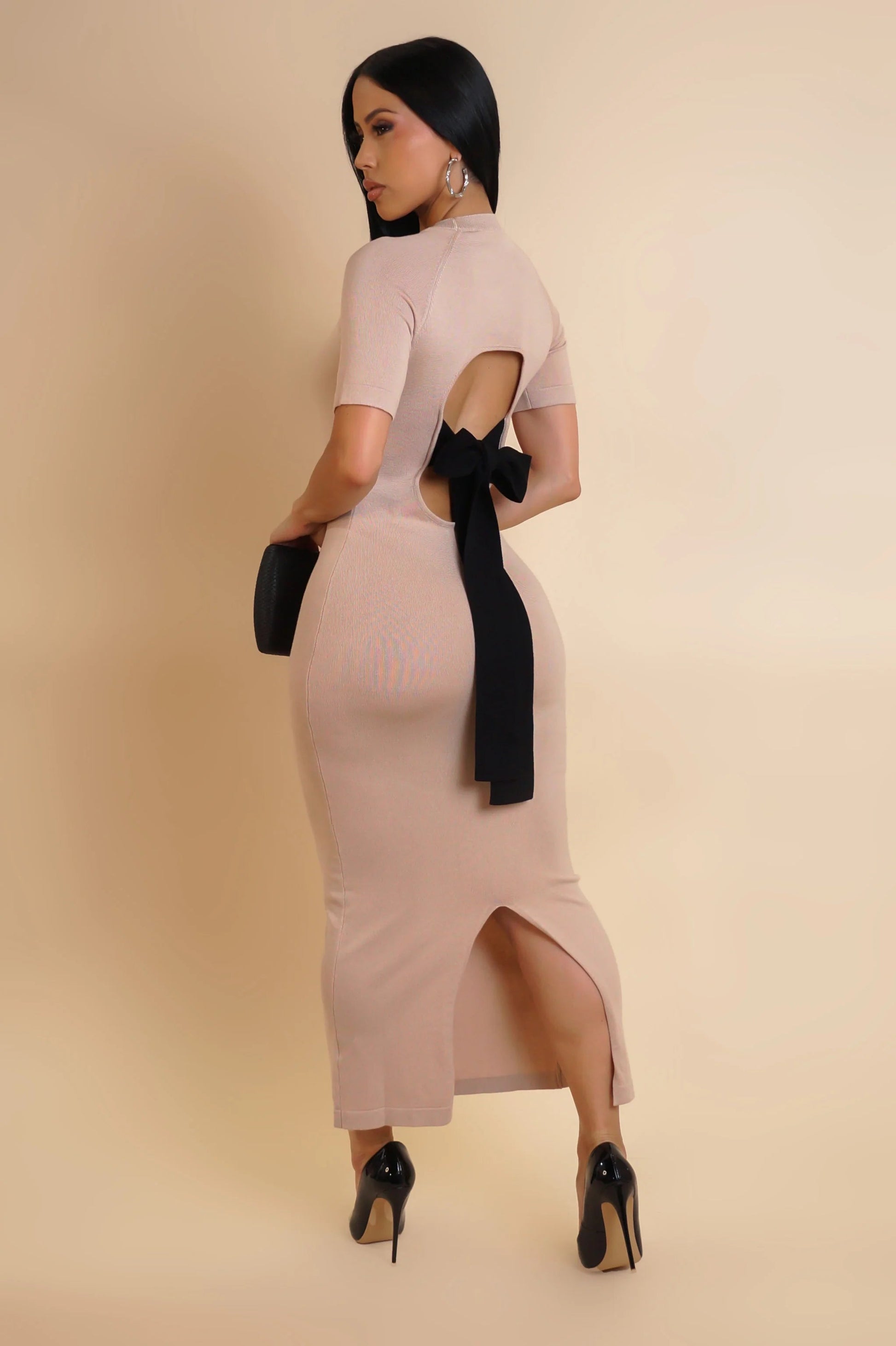 Bow Back Midi Dress Alyssa Monroe Boutique LLC