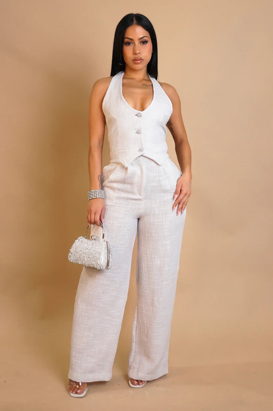 Golden Hour Halter Vest & Pant Set Alyssa Monroe Boutique LLC